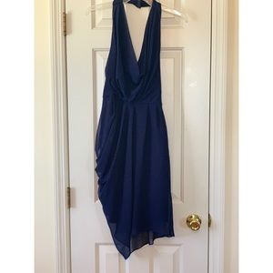 Navy Max and Cleo Halter Top Formal Dress